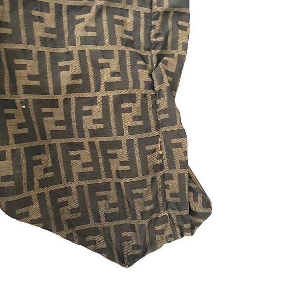 Authentic FENDI  “Zucca Canvas Tote Bag”. Unlined with leather bottom & straps - Picture 12 of 16